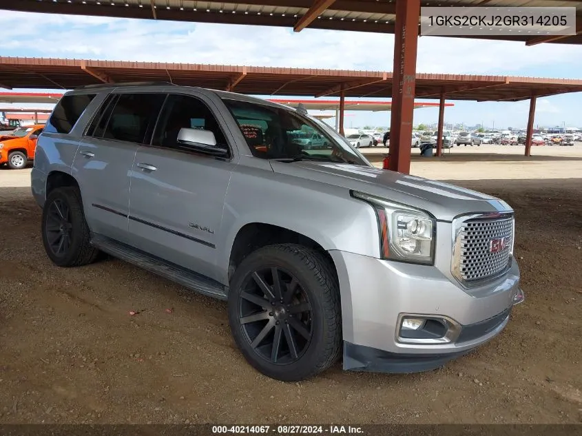 2016 GMC Yukon Denali VIN: 1GKS2CKJ2GR314205 Lot: 40214067