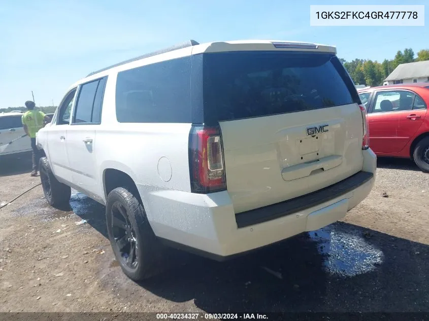 2016 GMC Yukon Xl Sle VIN: 1GKS2FKC4GR477778 Lot: 40234327