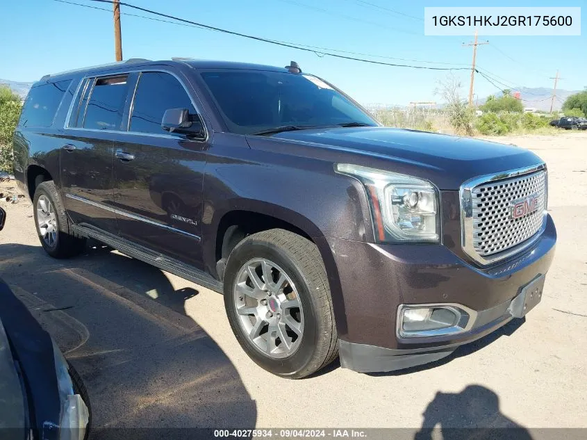 2016 GMC Yukon Xl Denali VIN: 1GKS1HKJ2GR175600 Lot: 40275934