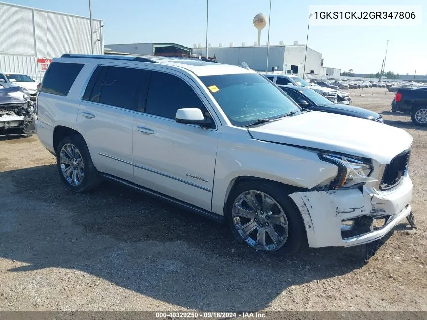 2016 GMC Yukon Denali VIN: 1GKS1CKJ2GR347806 Lot: 40329250