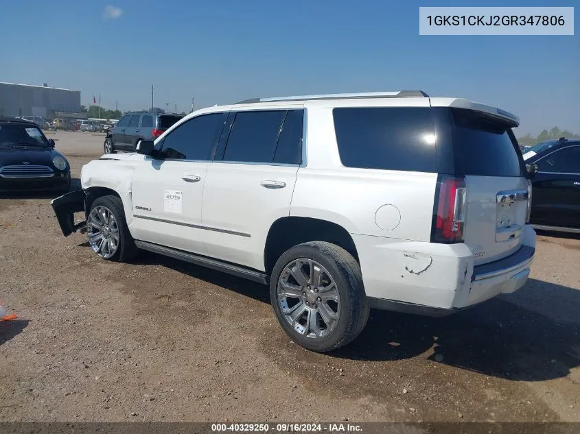 1GKS1CKJ2GR347806 2016 GMC Yukon Denali