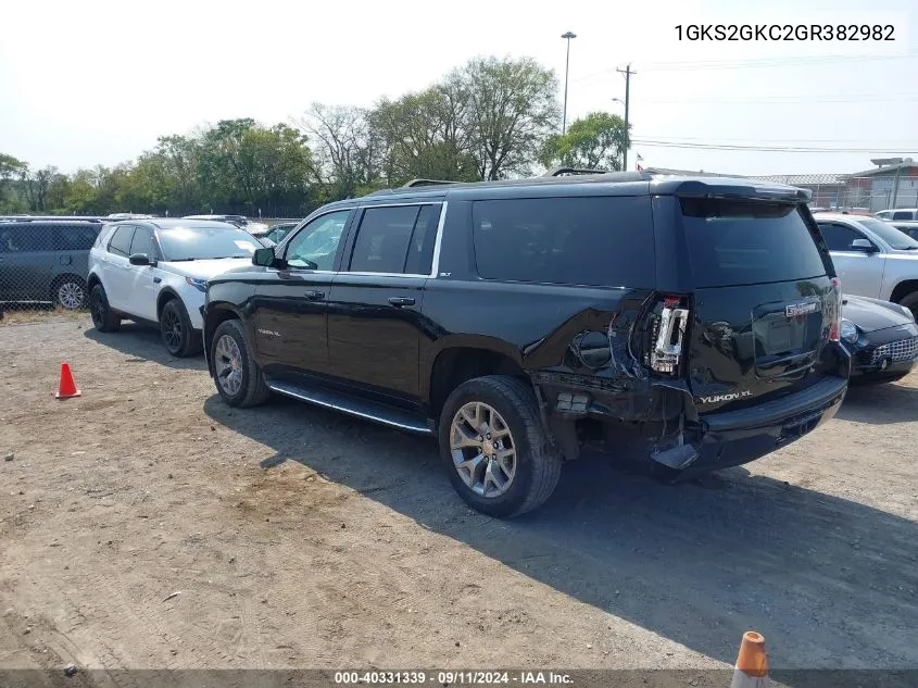 1GKS2GKC2GR382982 2016 GMC Yukon Xl Slt