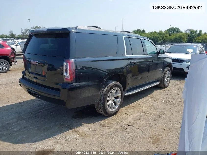 1GKS2GKC2GR382982 2016 GMC Yukon Xl Slt