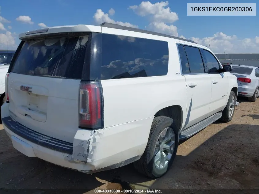 1GKS1FKC0GR200306 2016 GMC Yukon Xl Sle