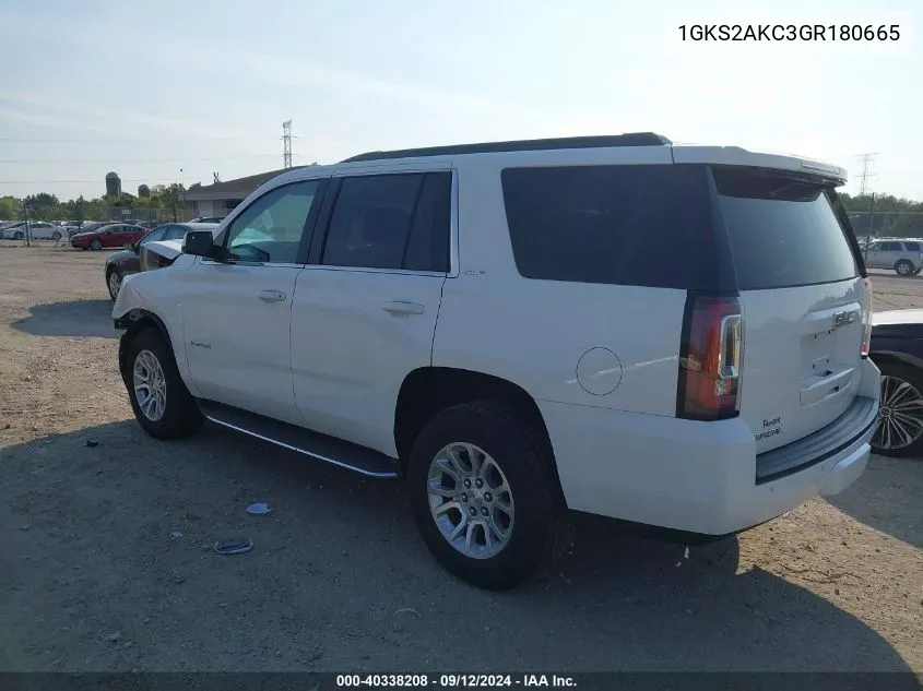 2016 GMC Yukon Sle VIN: 1GKS2AKC3GR180665 Lot: 40338208