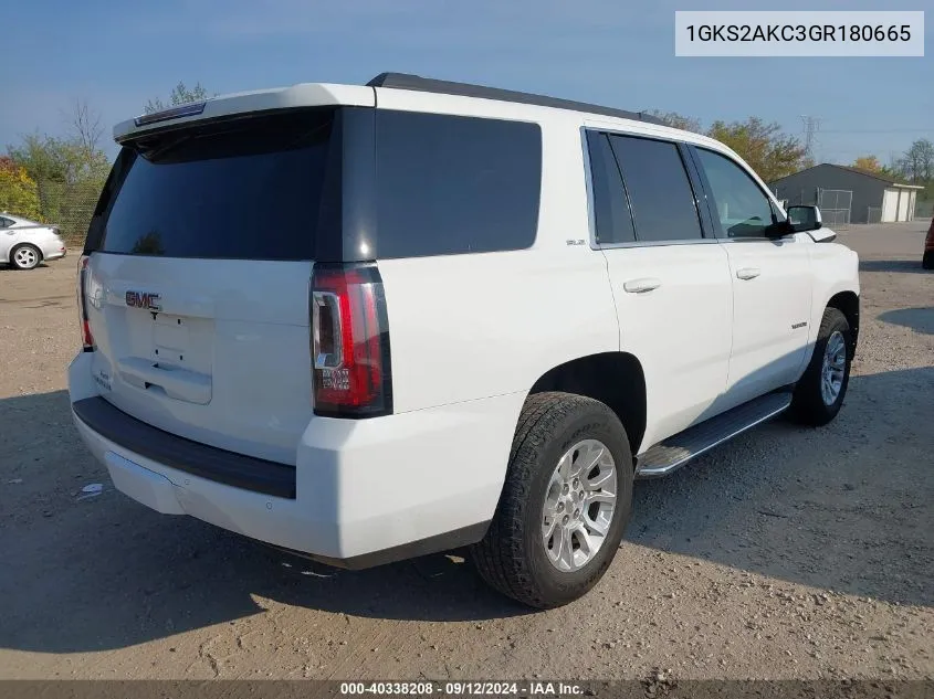 1GKS2AKC3GR180665 2016 GMC Yukon Sle