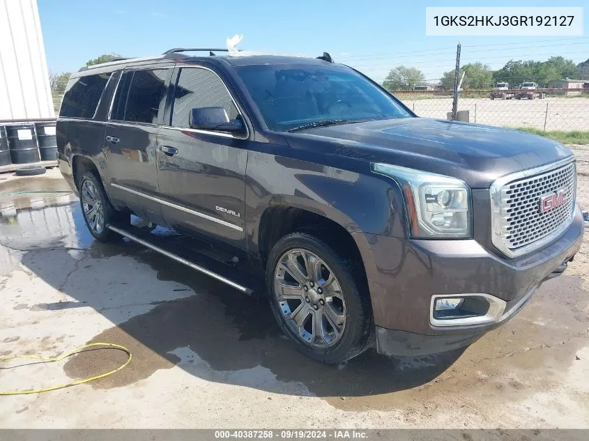 2016 GMC Yukon Xl Denali VIN: 1GKS2HKJ3GR192127 Lot: 40387258