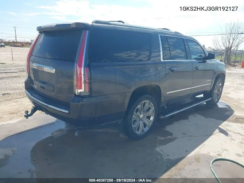 2016 GMC Yukon Xl Denali VIN: 1GKS2HKJ3GR192127 Lot: 40387258