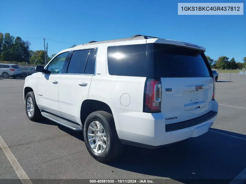 2016 GMC Yukon Slt VIN: 1GKS1BKC4GR437812 Lot: 40591030