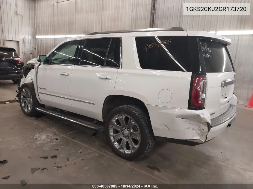 2016 GMC Yukon Denali VIN: 1GKS2CKJ2GR173720 Lot: 40597085