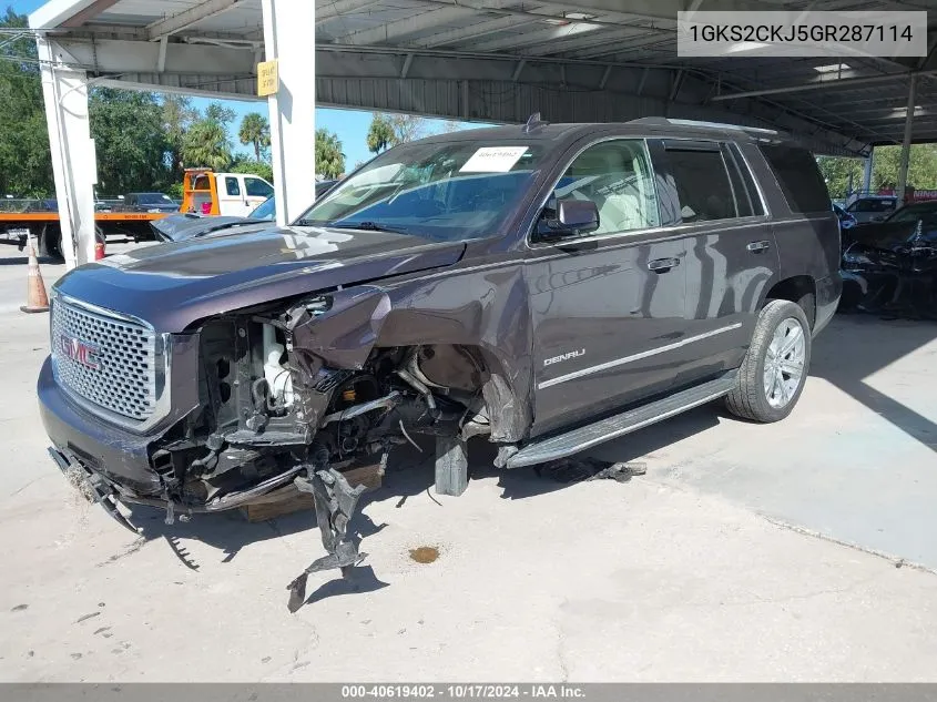 2016 GMC Yukon Denali VIN: 1GKS2CKJ5GR287114 Lot: 40619402