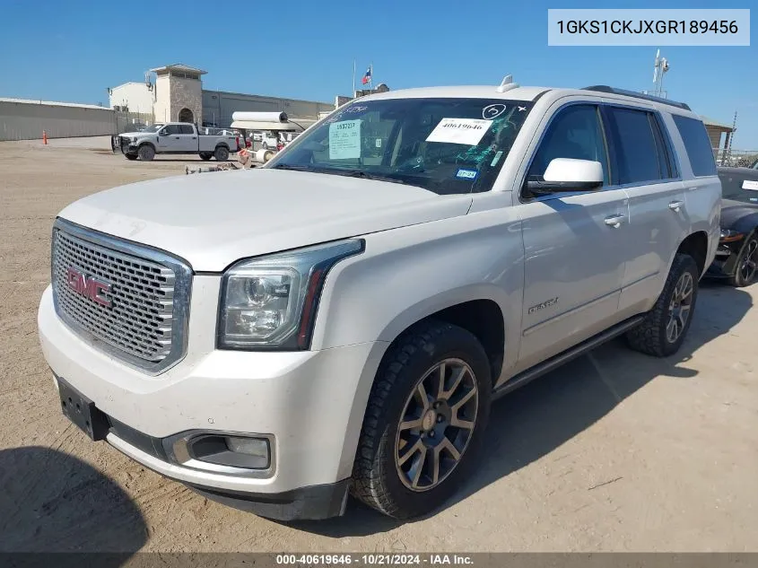 2016 GMC Yukon Denali VIN: 1GKS1CKJXGR189456 Lot: 40619646