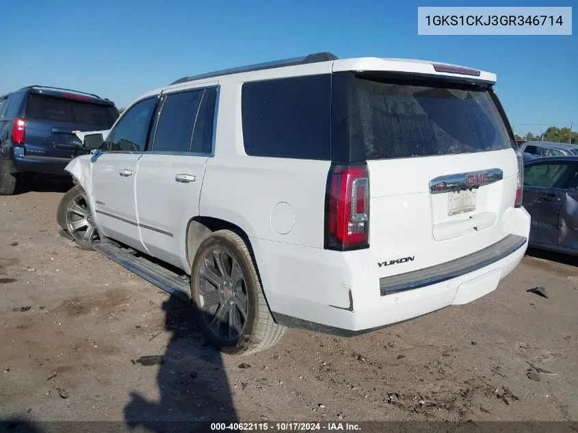 2016 GMC Yukon Denali VIN: 1GKS1CKJ3GR346714 Lot: 40622115