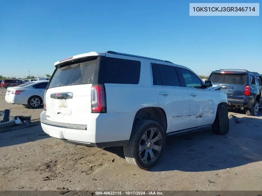 2016 GMC Yukon Denali VIN: 1GKS1CKJ3GR346714 Lot: 40622115