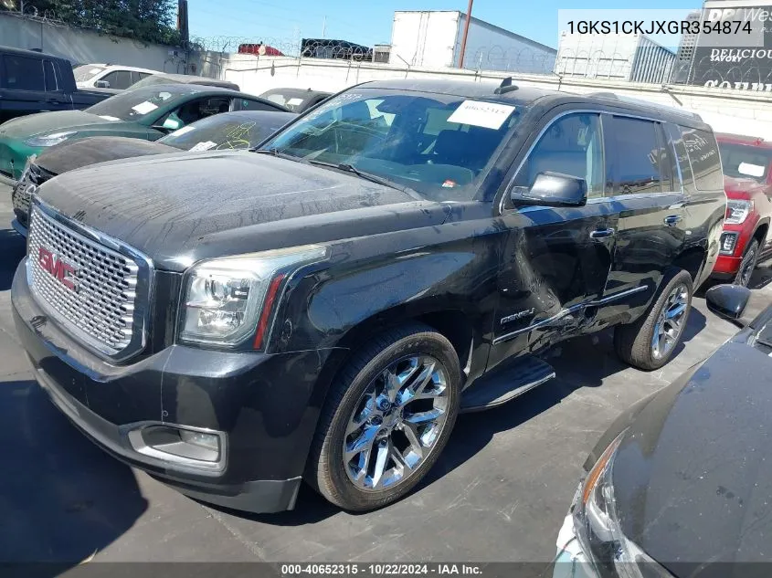 2016 GMC Yukon Denali VIN: 1GKS1CKJXGR354874 Lot: 40652315