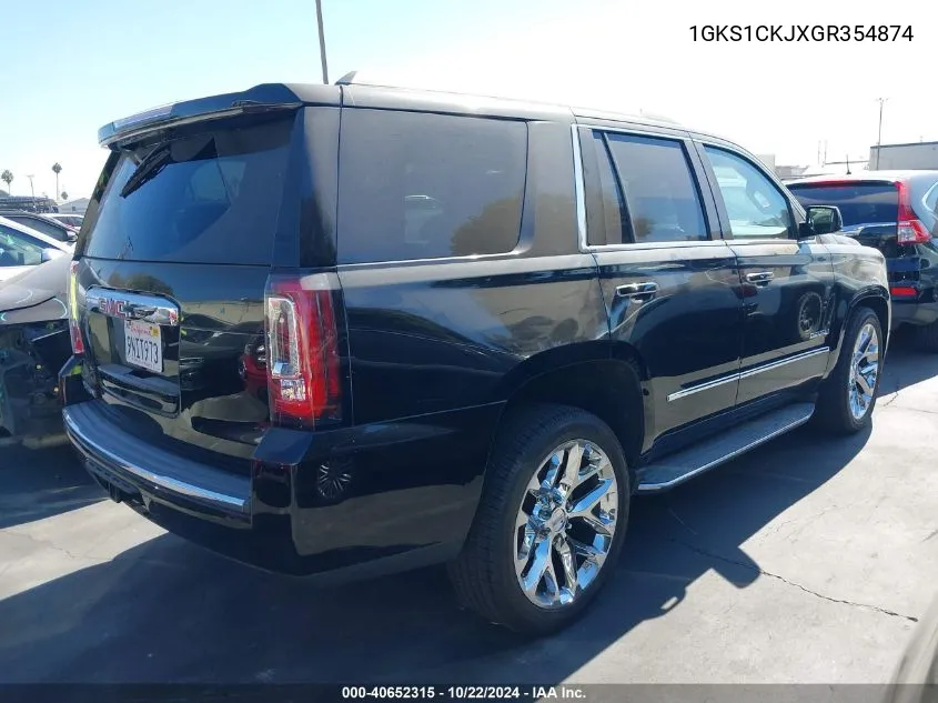 2016 GMC Yukon Denali VIN: 1GKS1CKJXGR354874 Lot: 40652315