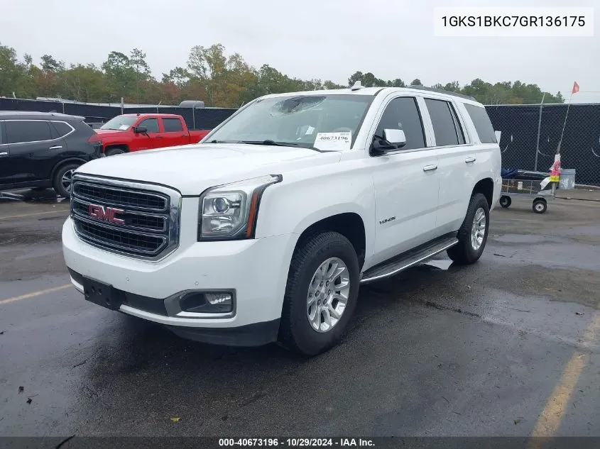 2016 GMC Yukon Slt VIN: 1GKS1BKC7GR136175 Lot: 40673196