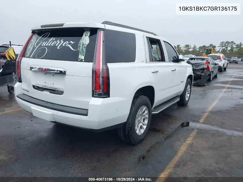 2016 GMC Yukon Slt VIN: 1GKS1BKC7GR136175 Lot: 40673196