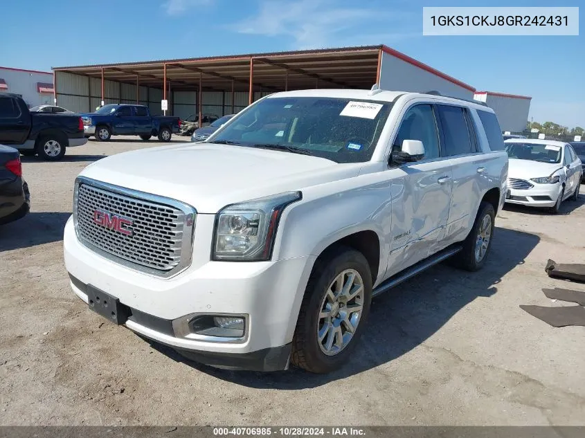 2016 GMC Yukon Denali VIN: 1GKS1CKJ8GR242431 Lot: 40706985