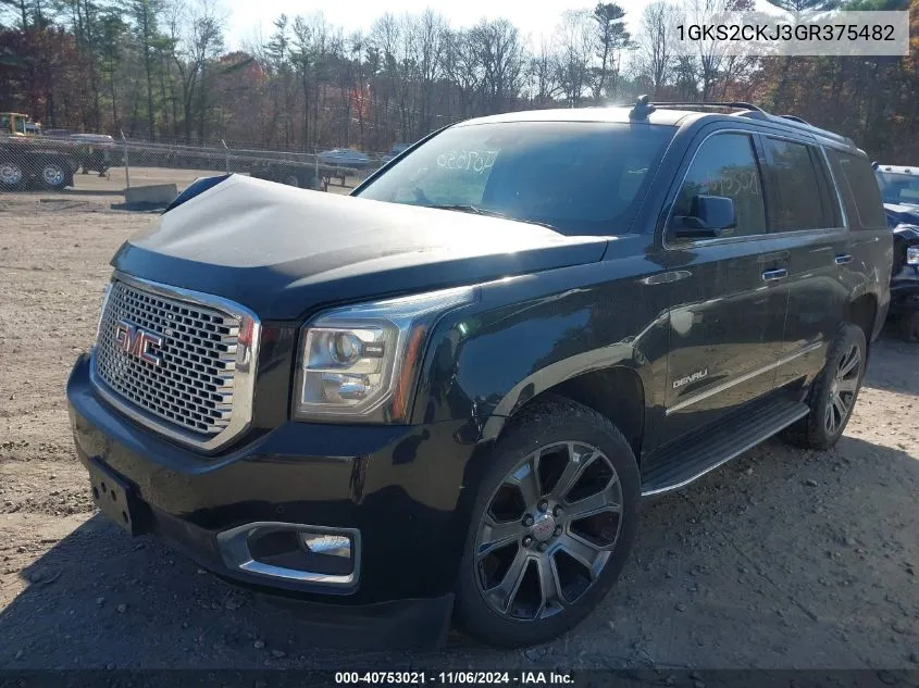 2016 GMC Yukon Denali VIN: 1GKS2CKJ3GR375482 Lot: 40753021