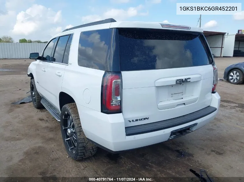 2016 GMC Yukon Slt VIN: 1GKS1BKC6GR452201 Lot: 40791764