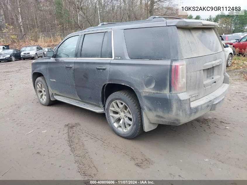 2016 GMC Yukon Sle VIN: 1GKS2AKC9GR112483 Lot: 40805606