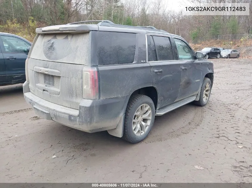 2016 GMC Yukon Sle VIN: 1GKS2AKC9GR112483 Lot: 40805606