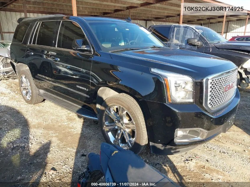 2016 GMC Yukon Denali VIN: 1GKS2CKJ3GR174925 Lot: 40806739