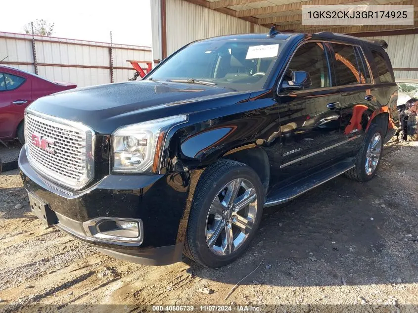 2016 GMC Yukon Denali VIN: 1GKS2CKJ3GR174925 Lot: 40806739