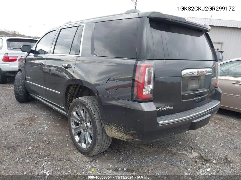 2016 GMC Yukon Denali VIN: 1GKS2CKJ2GR299172 Lot: 40806854