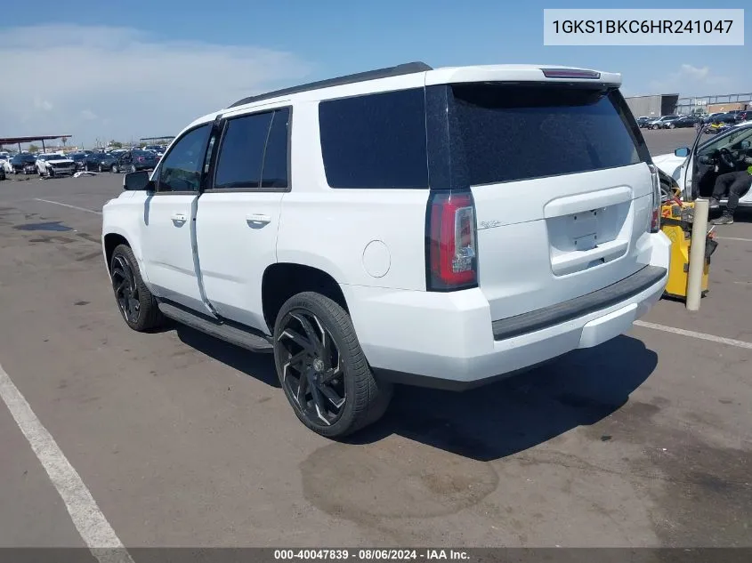 2017 GMC Yukon Slt VIN: 1GKS1BKC6HR241047 Lot: 40047839