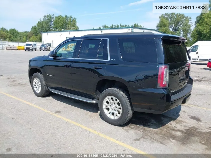 2017 GMC Yukon Sle VIN: 1GKS2AKC0HR117833 Lot: 40187865