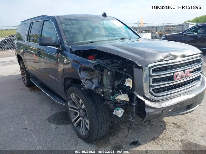 1GKS2GKC1HR151895 2017 GMC Yukon Xl Slt