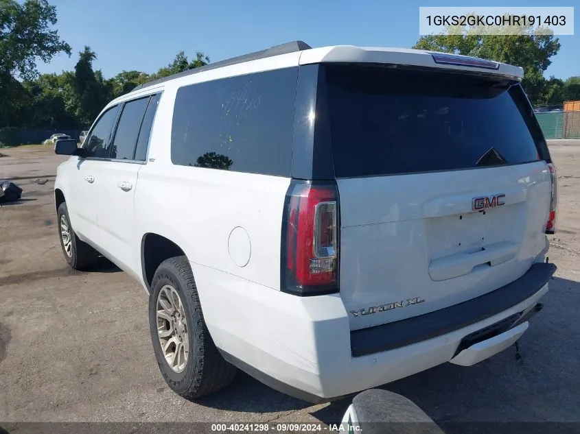 2017 GMC Yukon Xl Slt VIN: 1GKS2GKC0HR191403 Lot: 40241298