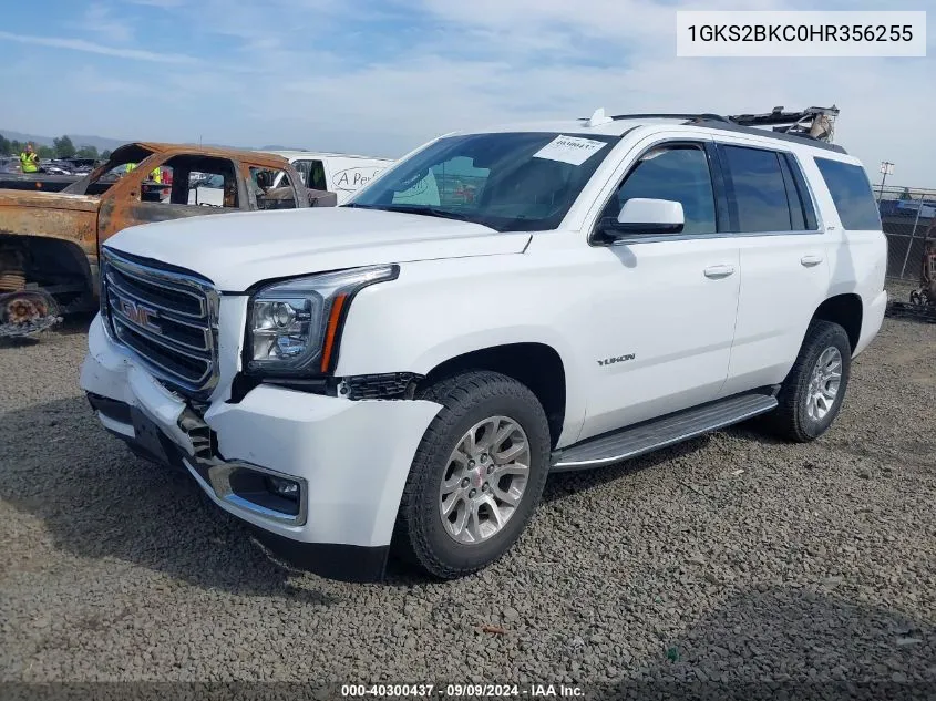 2017 GMC Yukon Slt VIN: 1GKS2BKC0HR356255 Lot: 40300437