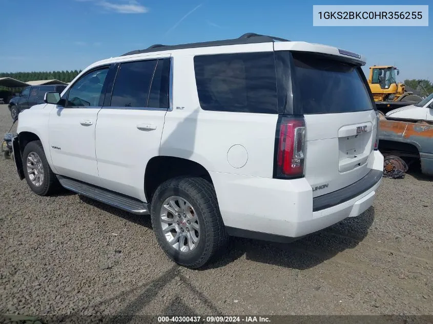 2017 GMC Yukon Slt VIN: 1GKS2BKC0HR356255 Lot: 40300437