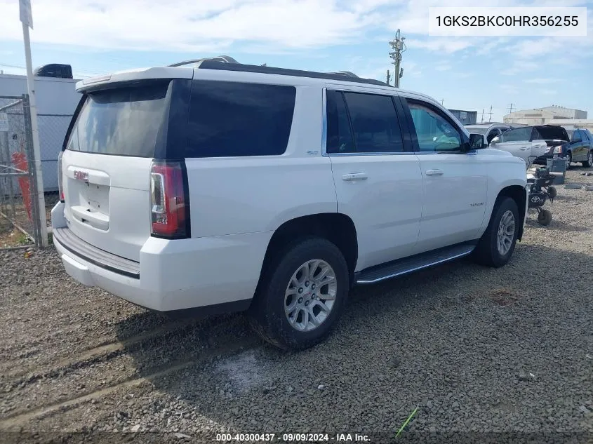 2017 GMC Yukon Slt VIN: 1GKS2BKC0HR356255 Lot: 40300437