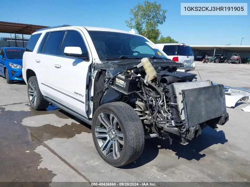 2017 GMC Yukon Denali VIN: 1GKS2CKJ3HR191905 Lot: 40436860