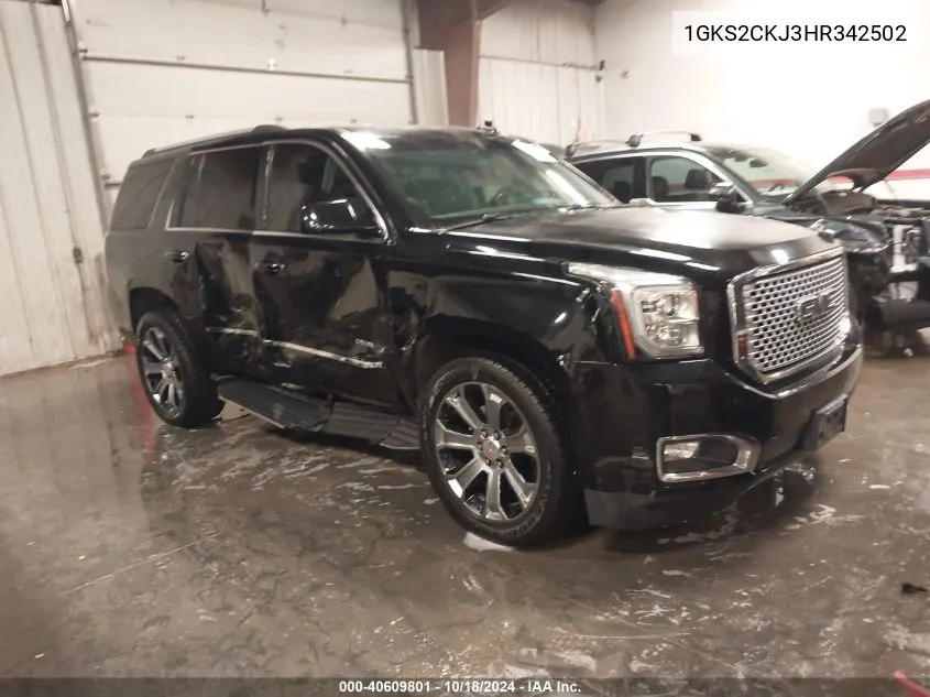 2017 GMC Yukon Denali VIN: 1GKS2CKJ3HR342502 Lot: 40609801