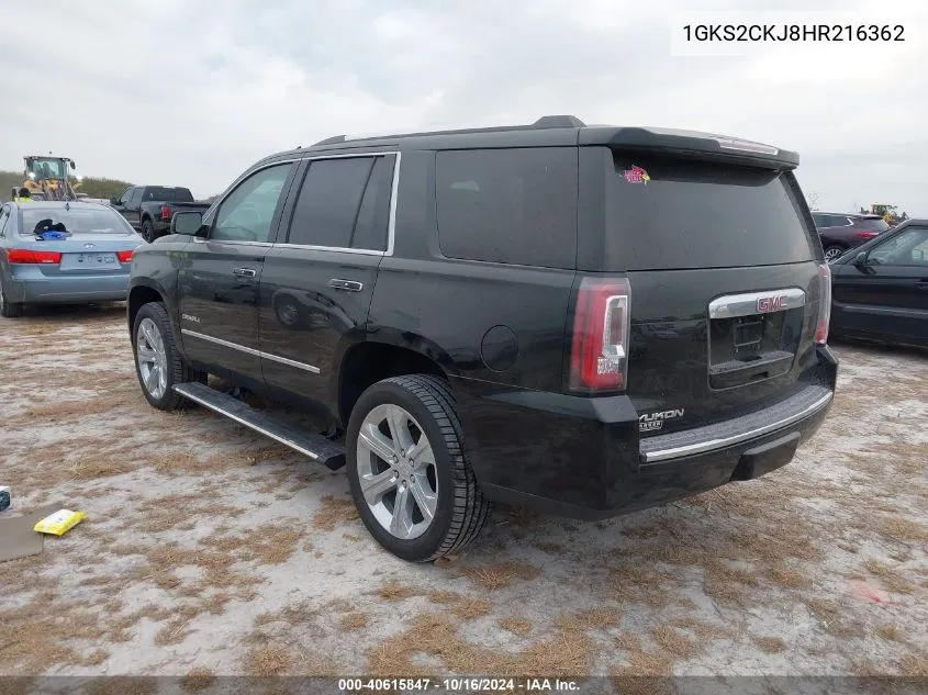 2017 GMC Yukon Denali VIN: 1GKS2CKJ8HR216362 Lot: 40615847