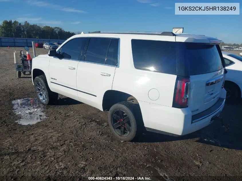 2017 GMC Yukon Denali VIN: 1GKS2CKJ5HR138249 Lot: 40624343