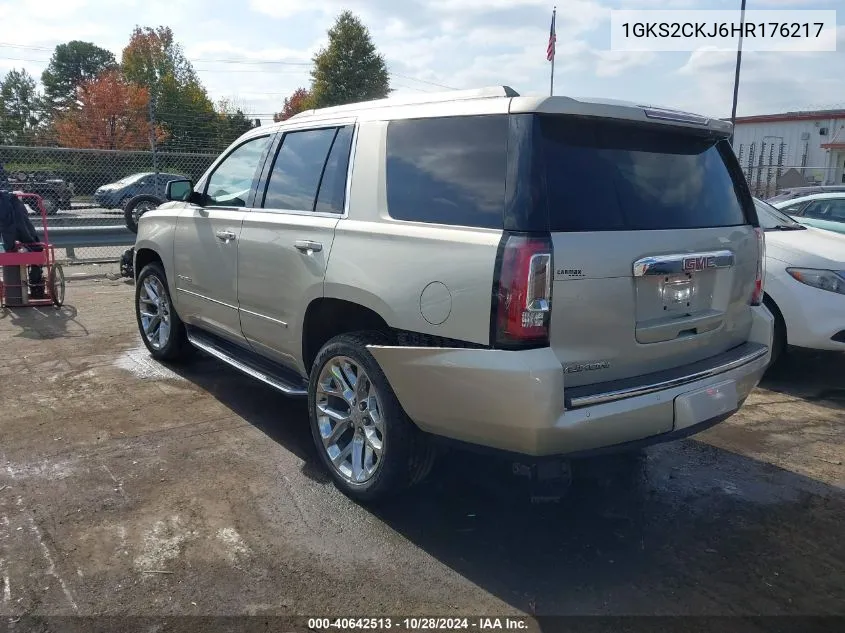 2017 GMC Yukon Denali VIN: 1GKS2CKJ6HR176217 Lot: 40642513