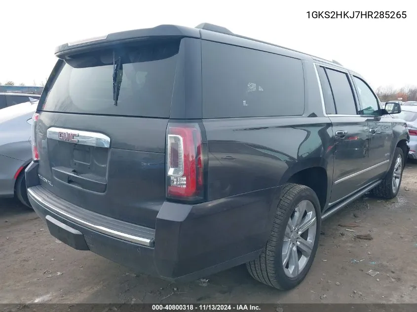 2017 GMC Yukon Xl Denali VIN: 1GKS2HKJ7HR285265 Lot: 40800318