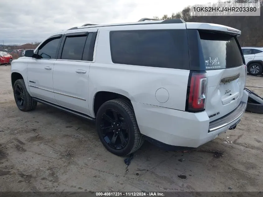 2017 GMC Yukon Xl Denali VIN: 1GKS2HKJ4HR203380 Lot: 40817231