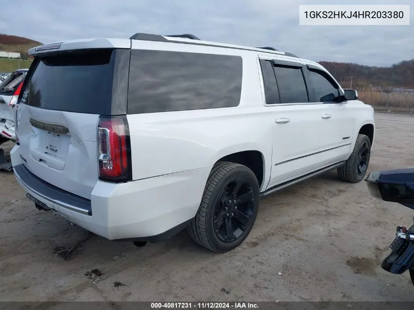 2017 GMC Yukon Xl Denali VIN: 1GKS2HKJ4HR203380 Lot: 40817231