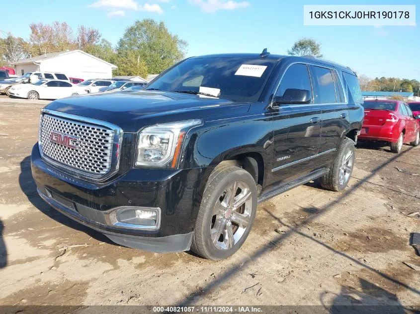 2017 GMC Yukon Denali VIN: 1GKS1CKJ0HR190178 Lot: 40821057