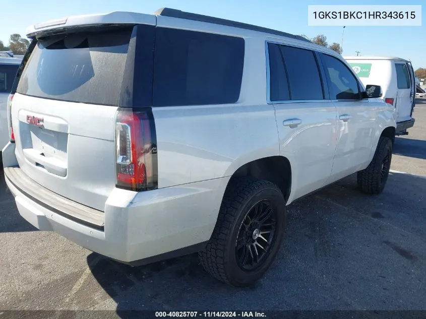 2017 GMC Yukon Slt VIN: 1GKS1BKC1HR343615 Lot: 40825707