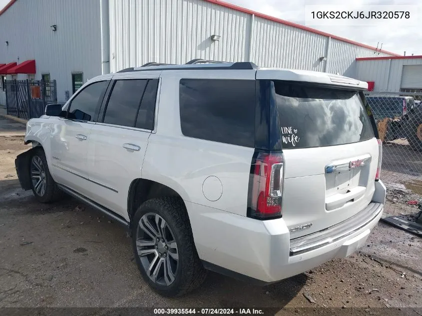 2018 GMC Yukon Denali VIN: 1GKS2CKJ6JR320578 Lot: 39935544