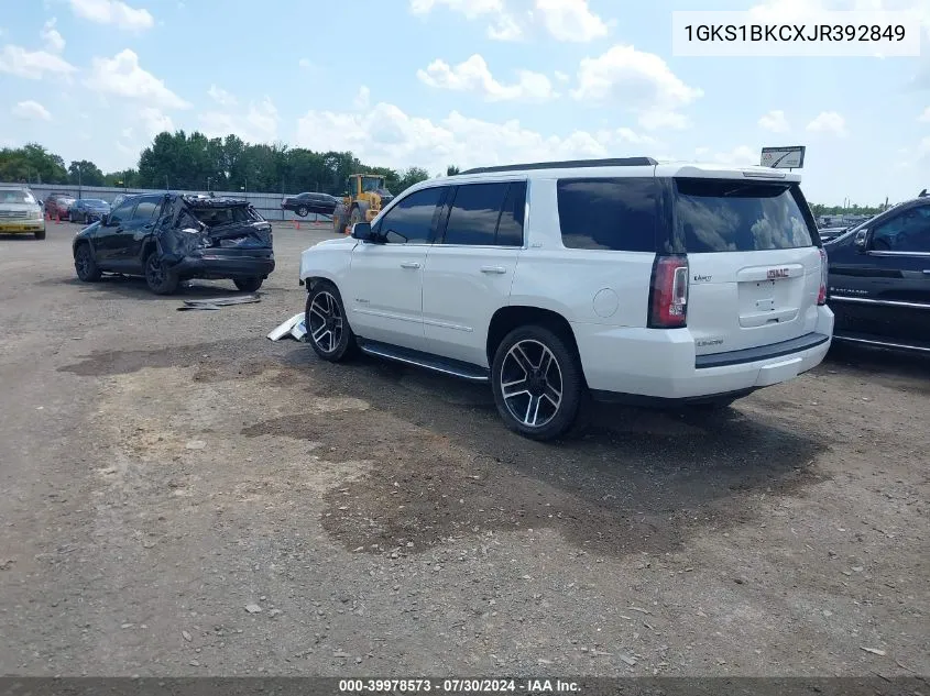 2018 GMC Yukon Slt VIN: 1GKS1BKCXJR392849 Lot: 39978573