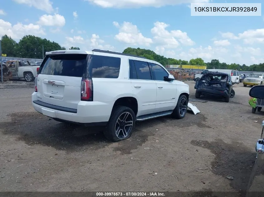 2018 GMC Yukon Slt VIN: 1GKS1BKCXJR392849 Lot: 39978573